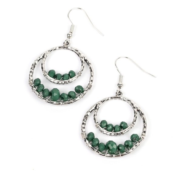 paparazzi Jewelry - Bustling Beads - Green Earrings